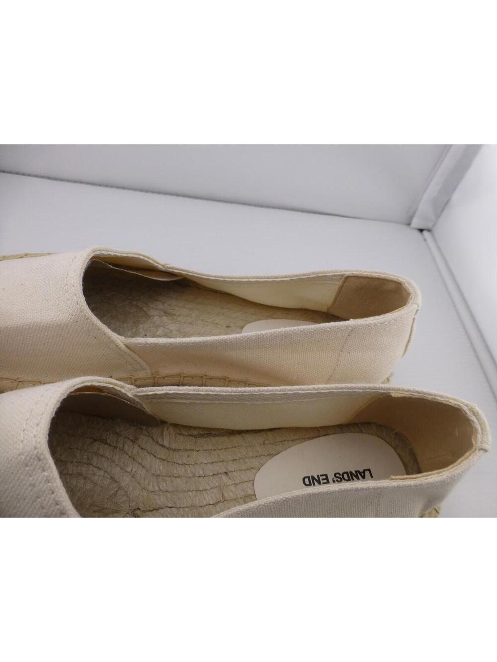 Lands' End Women's Natural Canvas Espadrille Flats Slip-On Shoes US 8 M3 - Picture 8 of 12